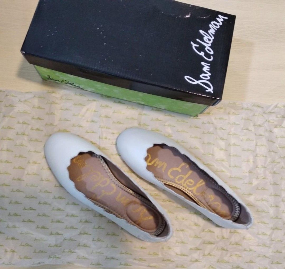 White sam edelman flats discount