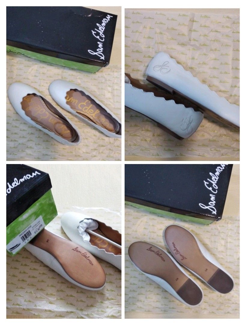 White sam sales edelman flats
