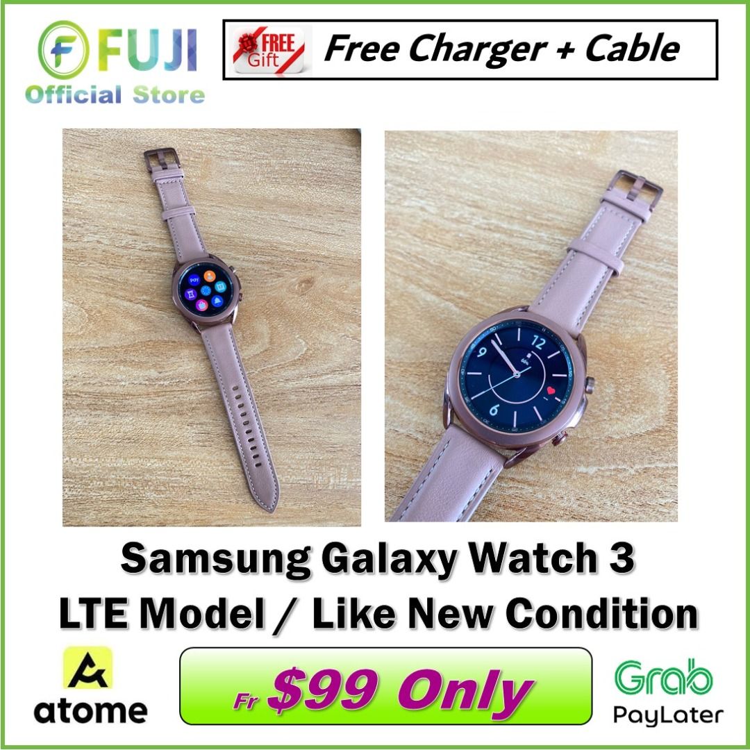 Samsung Galaxy Watch 3 LTE WIFI Premium Genuine Leather Strap Smartwatch 8GB Like New Condition Exclusive OFFER Mobile Phones Gadgets Wearables Smart Watches on Carousell