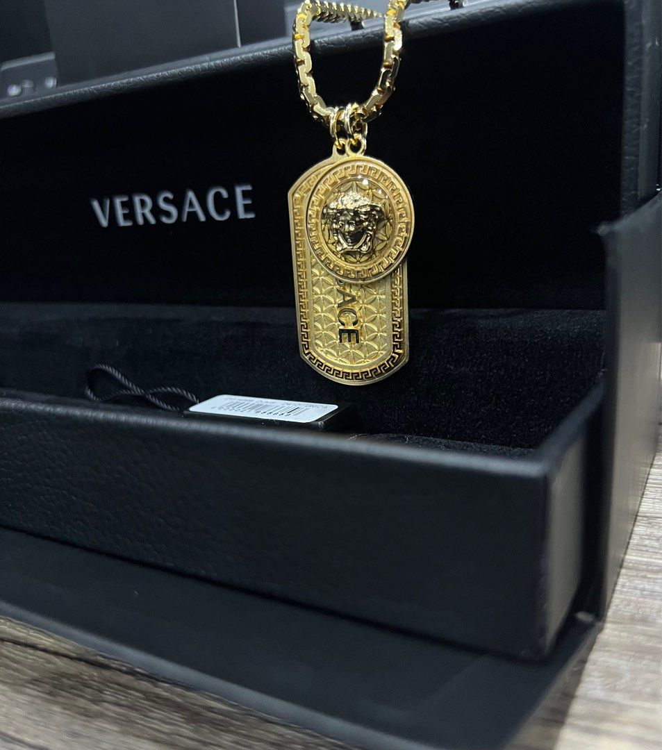 Versace dog tag chain top