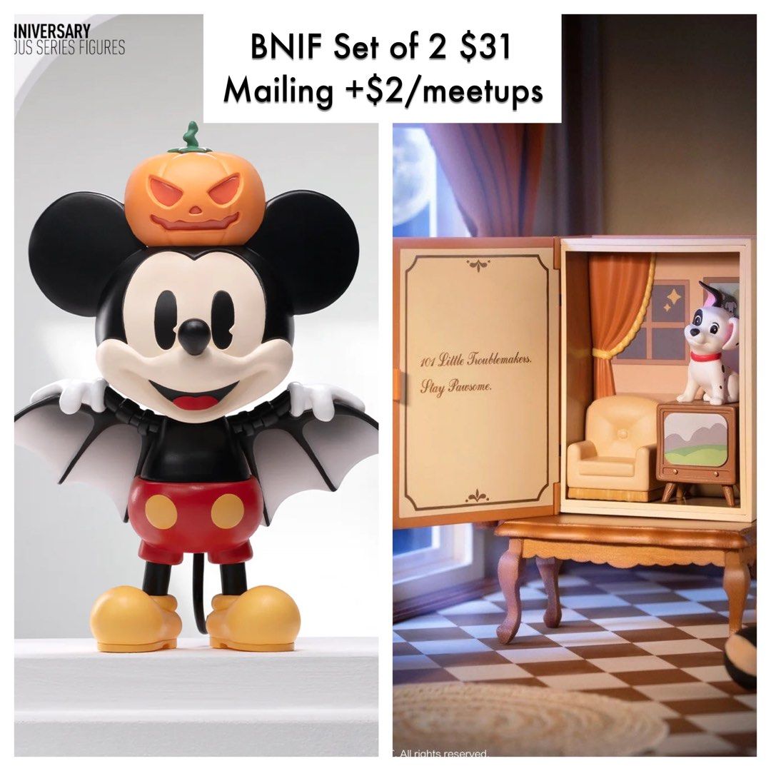 SET OF 2 $31, BNIF Popmart Disney 100th anniversary Mickey Ever