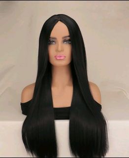 Shein Long Black Wig (with fake scalp)