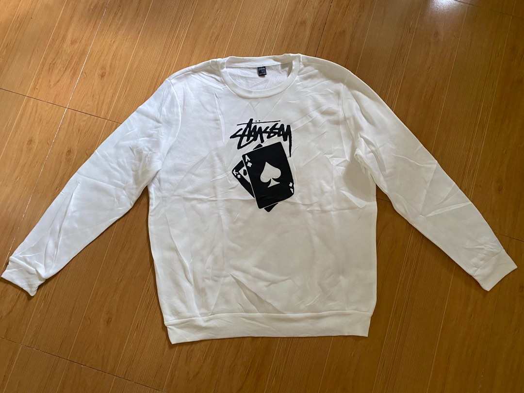 shein x stussy white pullover, Men's Fashion, Coats, Jackets and ...