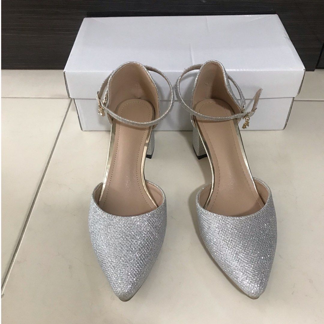 64.0US $ 20% OFF|Silver Rhinestone Chunky Heels | Silver Glitter Chunky  Heels | Silver Shoes High Heel - Women's Sand… | Heels, Chunky high heels,  Womens high heels