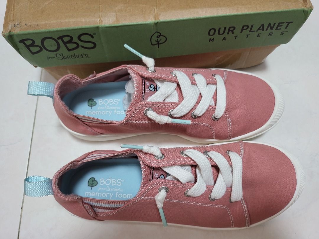 Skechers BOBS Pink Red Blue Walking Shoes Sneakers Flats Memory Foam Vegan Machine Washable Can Wear for Gym Running School SIZE US8 UK5 EUR38
