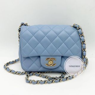 CHANEL MINI SQUARE SATIN FLAP IN 24KGPHW, Luxury, Bags & Wallets