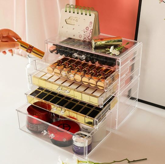 Stackable Transparent Acrylic Organizer Desk Drawer - Multiple Drawer (Category: Storage Boxes & Baskets) located in Manila. Submitted by winterbliss (Listing ID 1264206364, Image 1). Description: Available colors: Clear Material: Acrylic Available sizes: - 1 drawer: L:23.5 W:13.5 H:10.5 (cm) (Drawer height: 9.5 cm) - 2 drawer: L:23.5 W:13.5 H:10.5 (cm) (Smaller drawer height: 3cm, Larger drawer height:6.5cm) - 3 drawer: L:23.5 W:13.5 H:10.5 (cm)