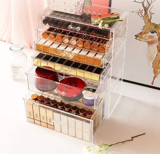 Stackable Transparent Acrylic Organizer Desk Drawer - Multiple Drawer (Category: Storage Boxes & Baskets) located in Manila. Submitted by winterbliss (Listing ID 1264206364, Image 2). Description: Available colors: Clear Material: Acrylic Available sizes: - 1 drawer: L:23.5 W:13.5 H:10.5 (cm) (Drawer height: 9.5 cm) - 2 drawer: L:23.5 W:13.5 H:10.5 (cm) (Smaller drawer height: 3cm, Larger drawer height:6.5cm) - 3 drawer: L:23.5 W:13.5 H:10.5 (cm)