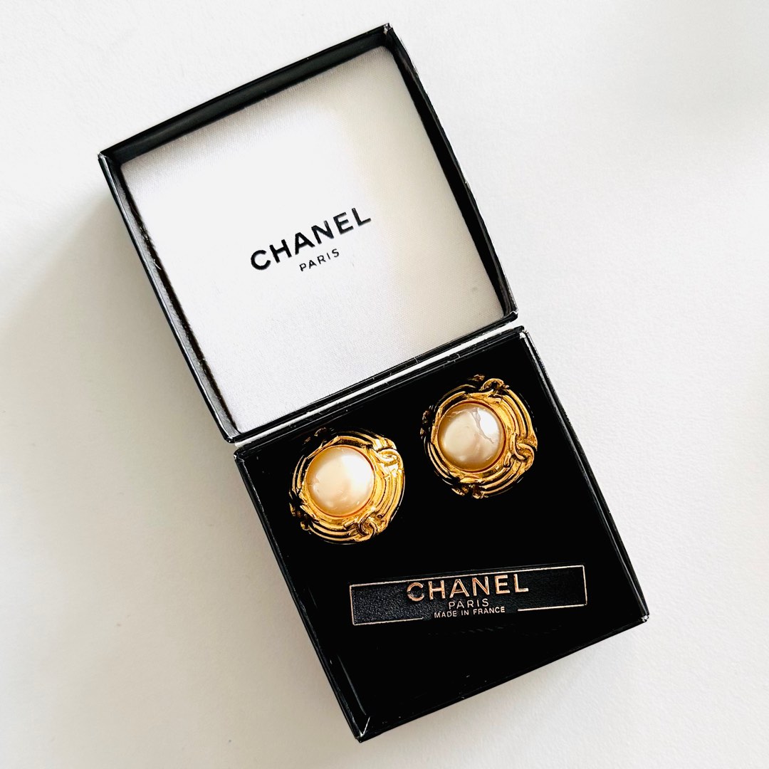 gold chanel earrings for women