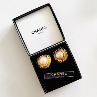 Vintage Chanel Gold Tone CC Stud Earrings