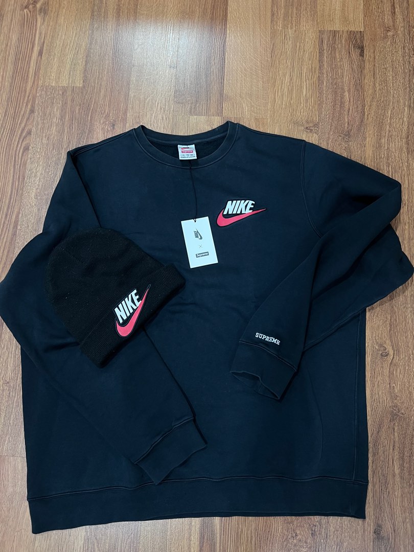 Supreme nike crewneck black store