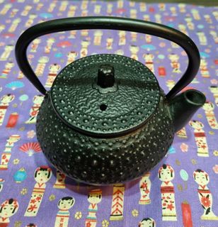 Japanese Cast Iron Teapot Vtg Kyusu Tetsubin Kettle Flower Nanbu