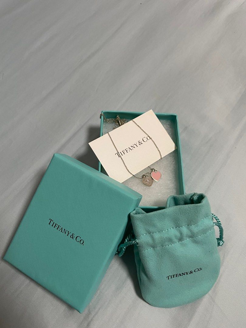 Tiffany & Co. Double Loving Heart Necklace K18PG Pink Gold | eBay
