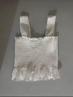 Uniqlo White Smocked Top