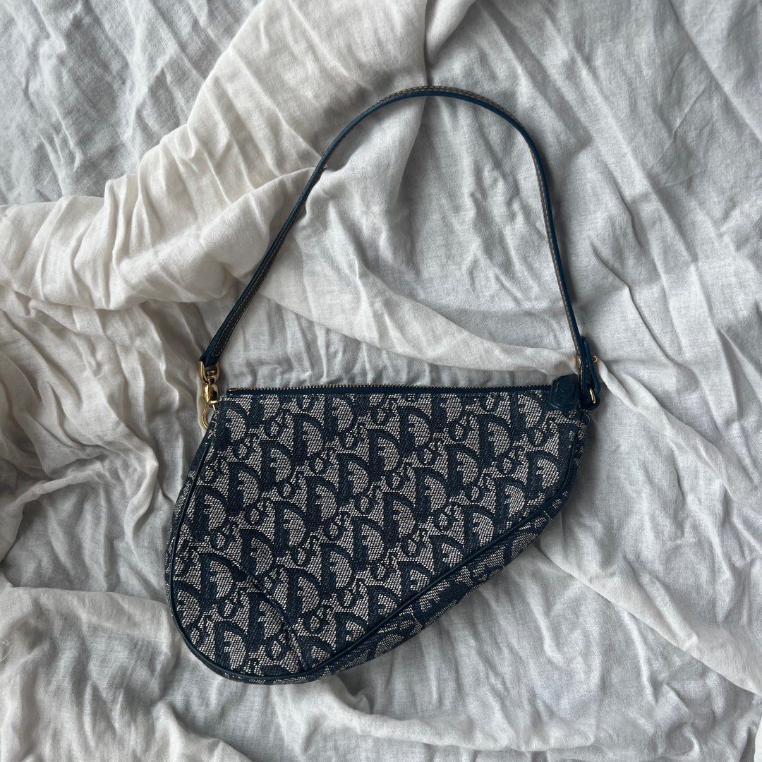 Vintage Dior Saddle Bag (Oblique Jacquard), Luxury, Bags & Wallets on