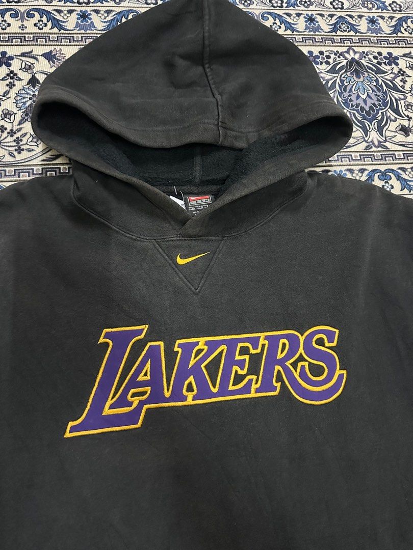 Vintage Lakers Nike swoosh center hoodie Men s Fashion Tops