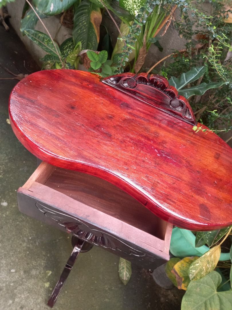 Vintage Narra side table with drawer, Furniture & Home Living