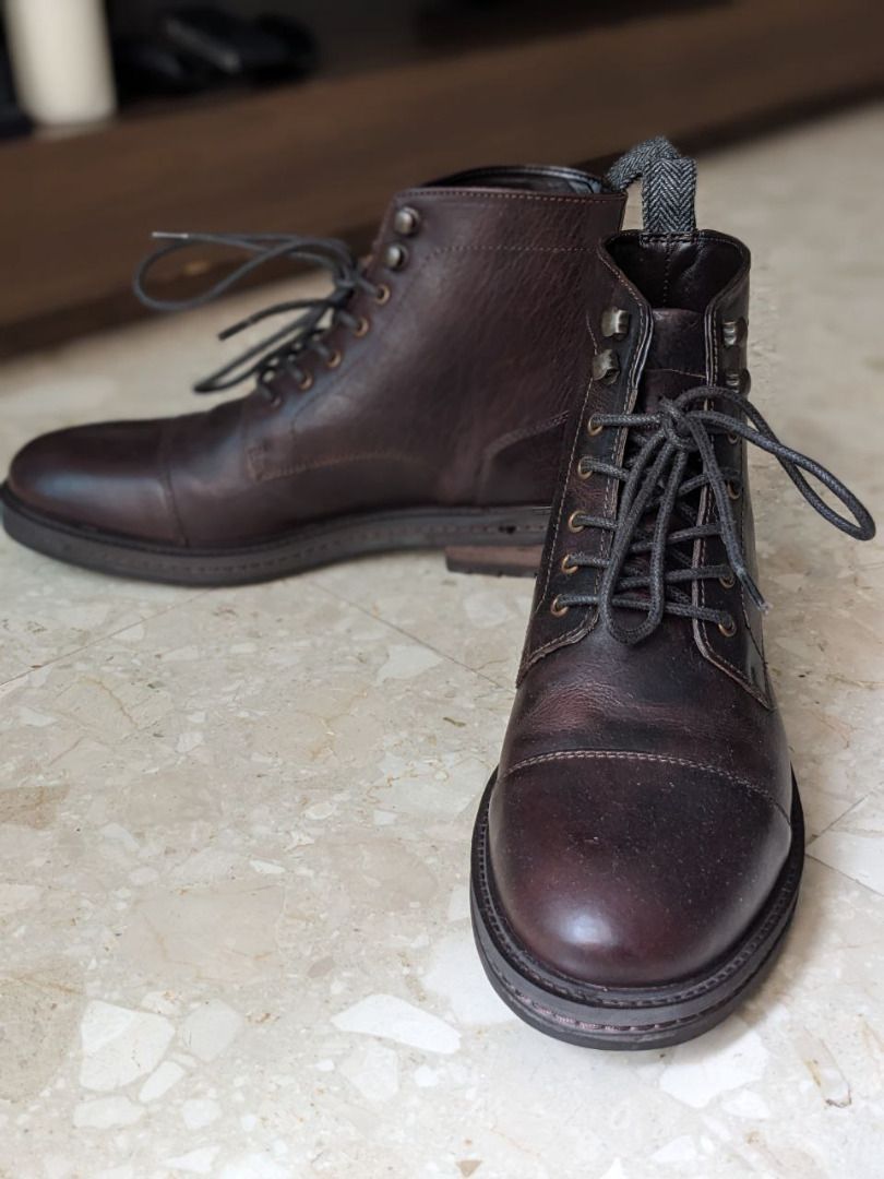 Walk London Wolf Toe Cap Boots in Brown US11 EU44