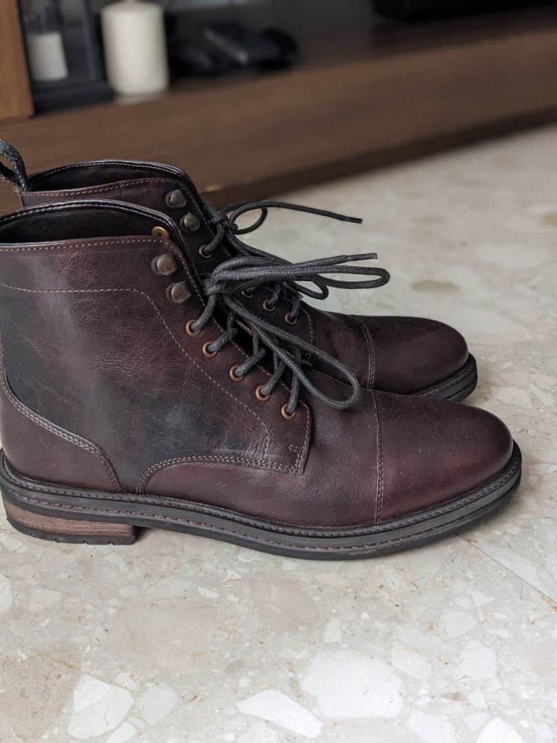 Walk London Wolf Toe Cap Boots in Brown US11 EU44