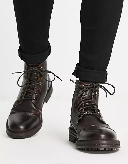 Walk london wolf lace up boots in black sale