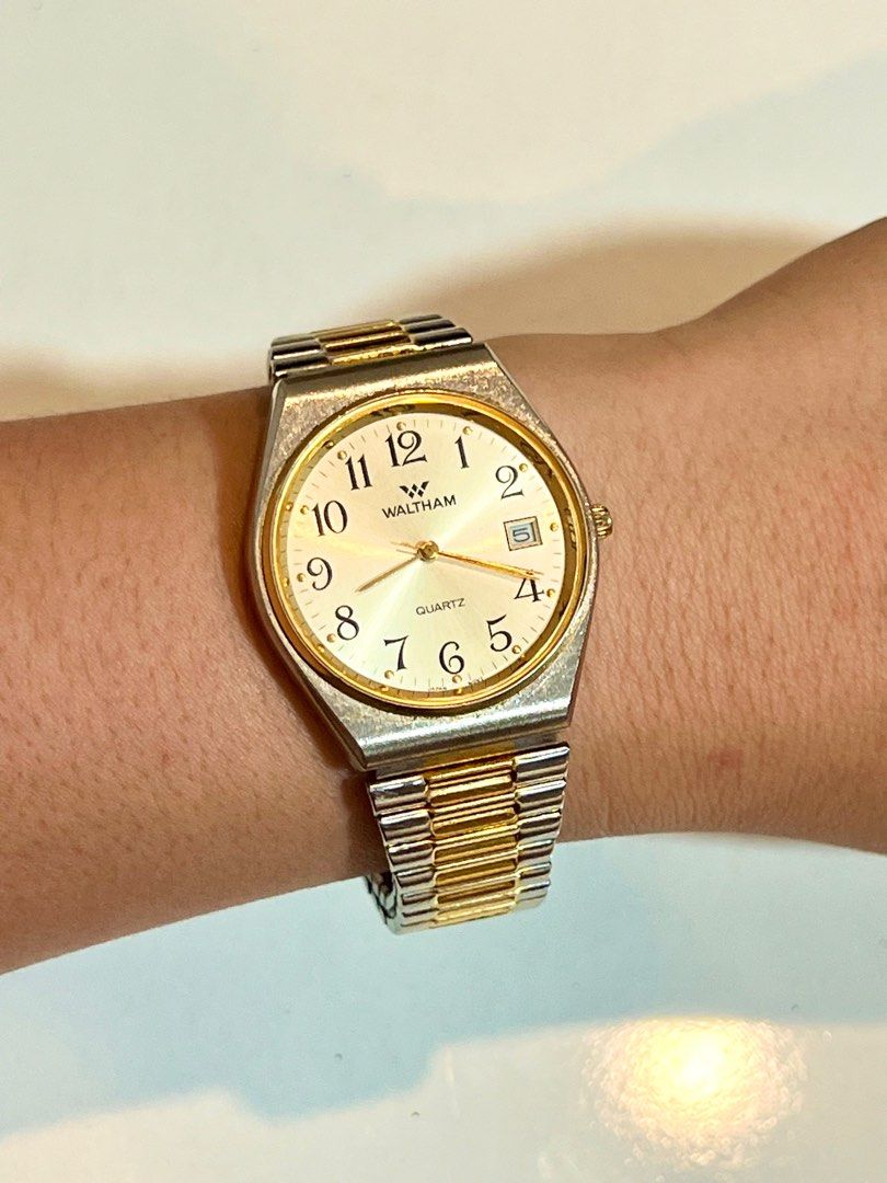 WALTHAM Vintage Two-tone Preloved watch (Category: Luxury Watches) located in Quezon City. Submitted by watchfindsph (Listing ID 1264085032, Image 2). Description: 100% original US and Japan made Quartz Garterized strap In good working condition.