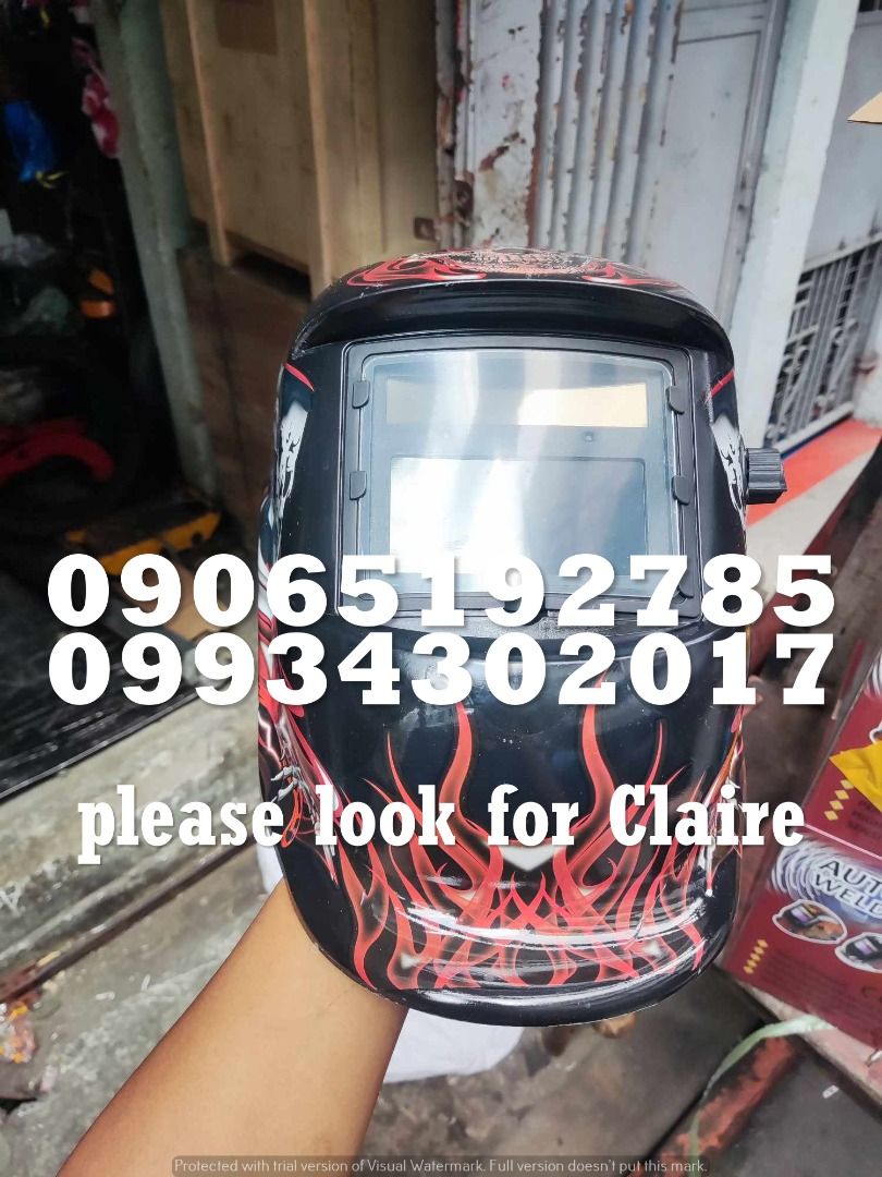 Welding mask (Category: Construction Tools & Equipment) located in Makati City. Submitted by claire_joy (Listing ID 1264136430, Image 2). Description: CONTACT DETAILS: 📌 0-9-9-3-4-3-0-2-0-1-7 📌0-9-0-6-5-1-9-2-7-8-5 🧭LOCATION: 📍Manila Mayhaligue St. Abad Santos Manila 📍Cavite Centennial Rd Kawit Cavite note: price may change without prior notice..