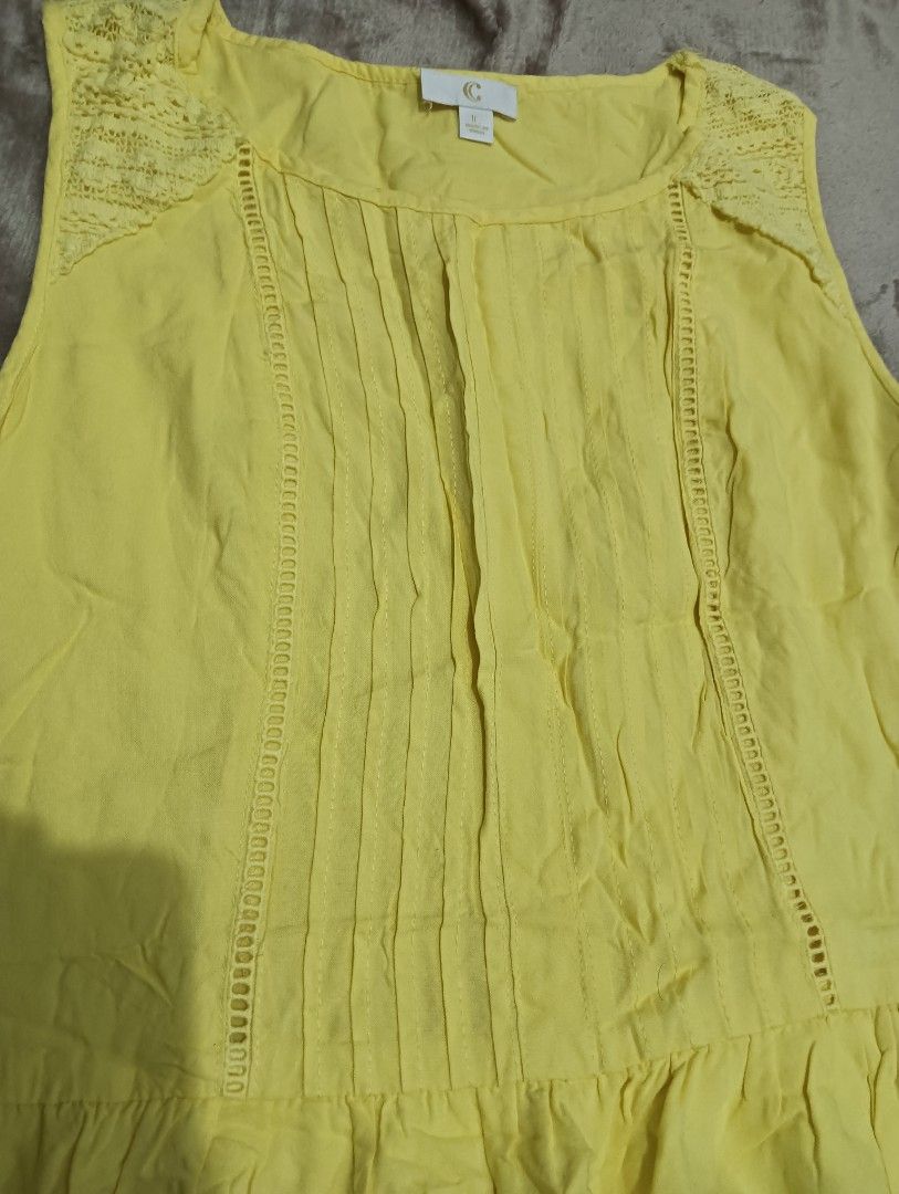 Yellow Dress Cotton (L) (Category: Dresses) located in Mandaluyong City. Submitted by dizeshop (Listing ID 1264174317, Image 3). Description: padala from US. Large to XL. Cotton fabric. decluttering.