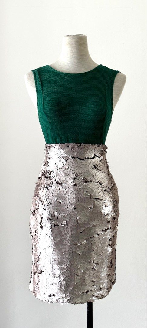 Sequin pencil skirt top zara