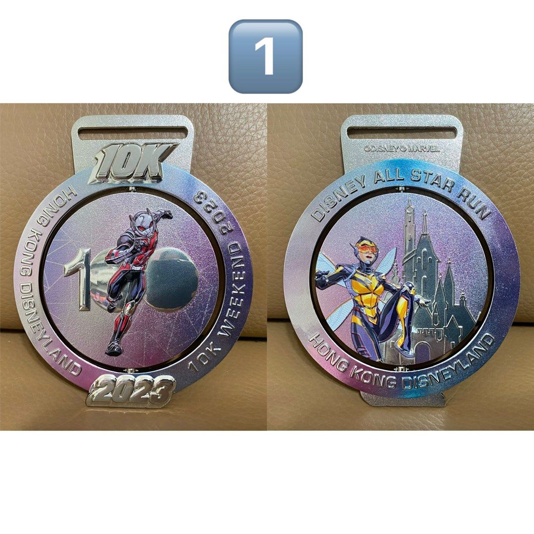 香港迪士尼樂園100週年馬拉松10K Weekend 2023蟻俠與黃蜂女獎牌Hong