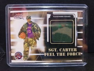 1999-00 Fleer Force Sgt. Vince Carter Feel The Force Player Worn Fatigues