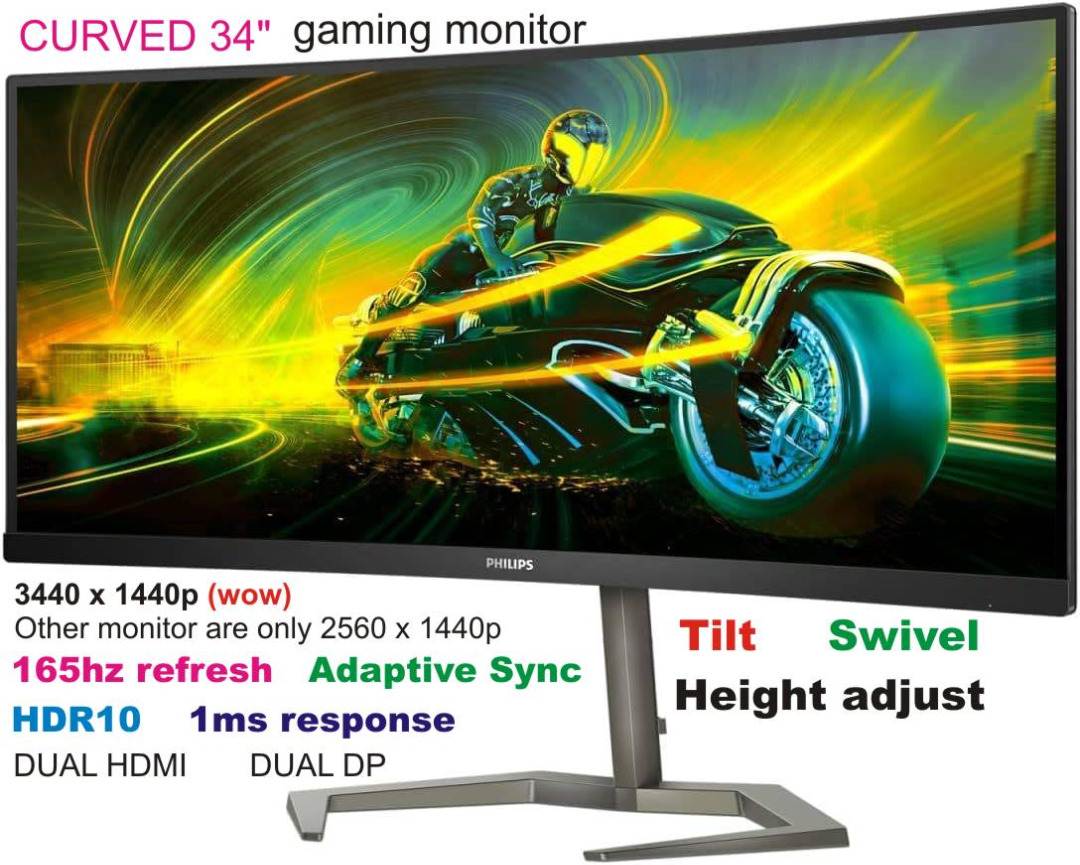 27 inches gaming 1080p also 34