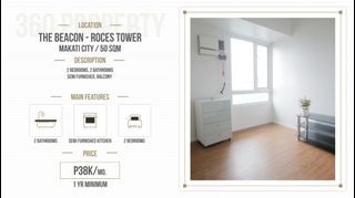 2 Bedrooms 2 Baths Apartment Condo The Beacon Roces Tower Makati