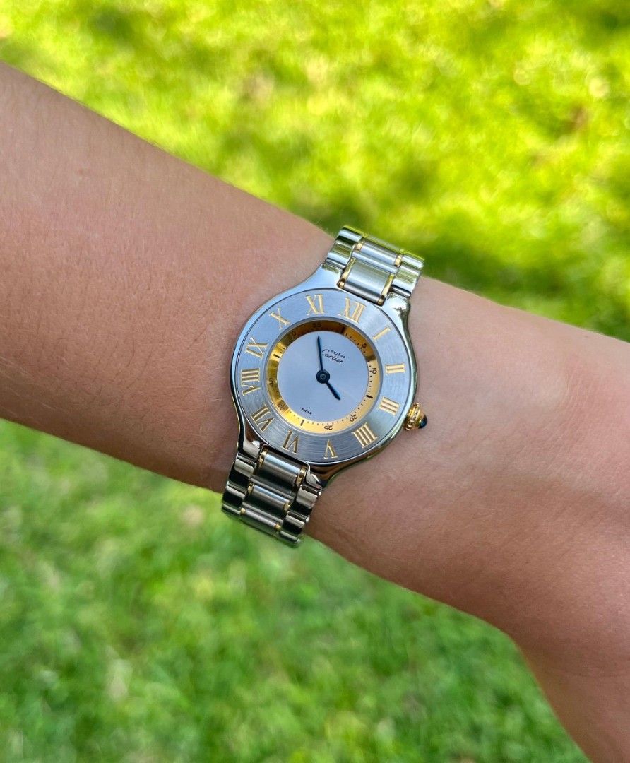Cartier watch two tone online