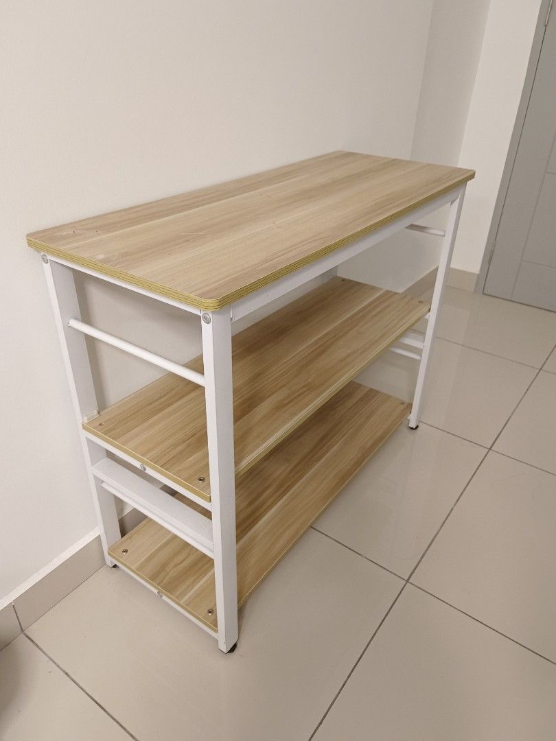 3-Layer Kitchen Wooden Table Rack, Furniture & Home Living, Furniture ...