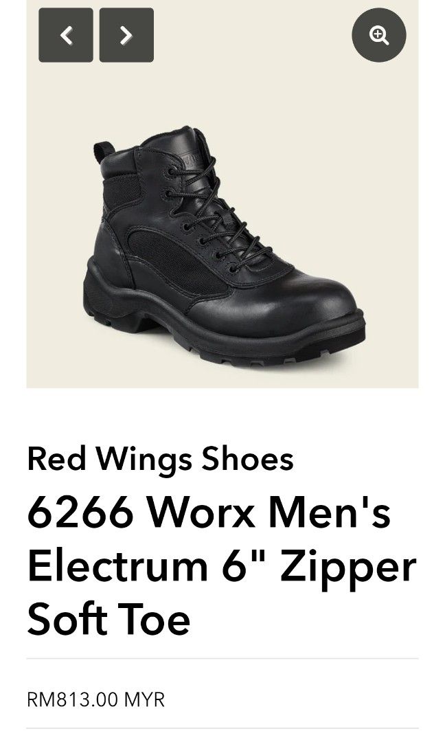 8UK Worx by Red Wing Soft Toe Boot zip tepi Men s Fashion