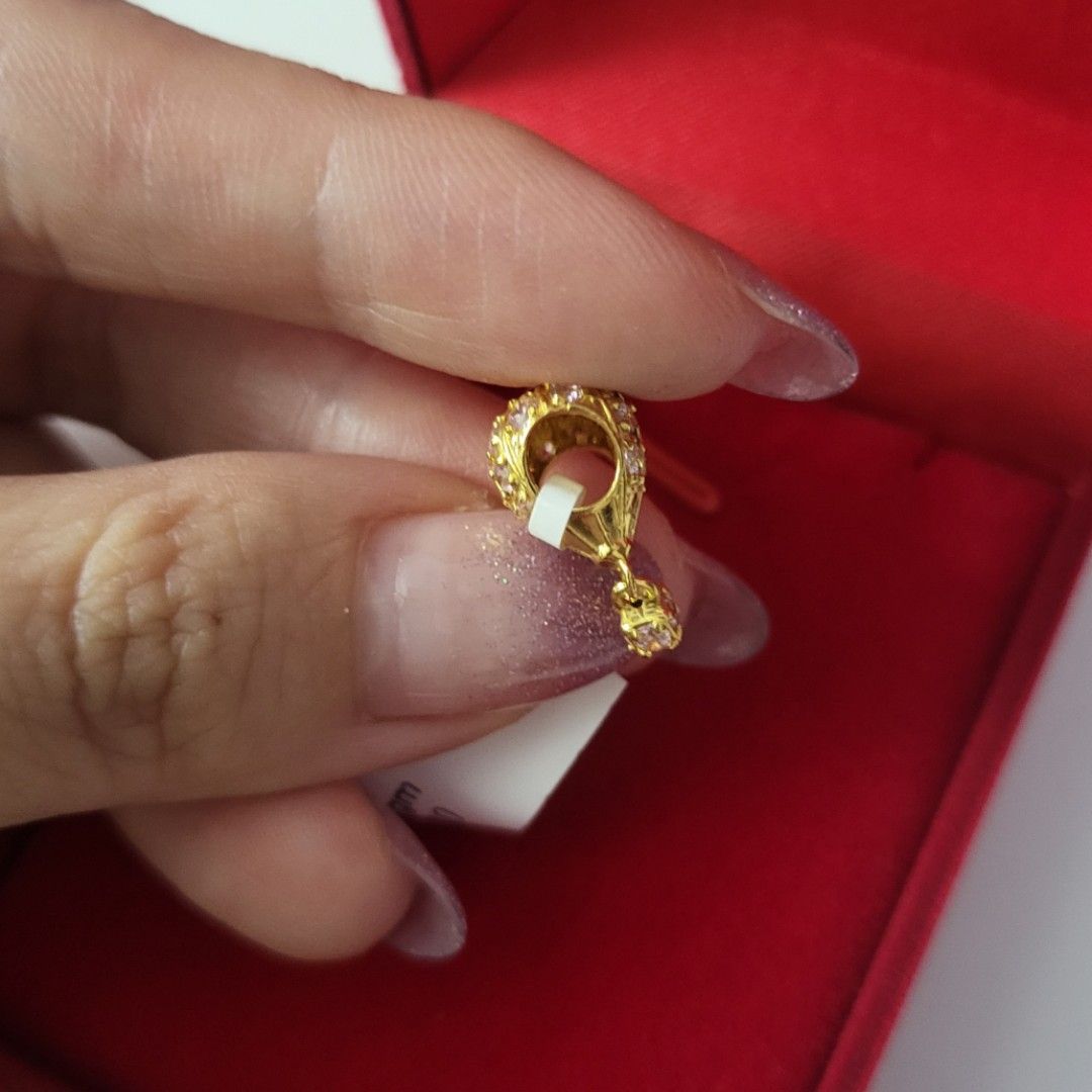 Gold and diamond charms best sale