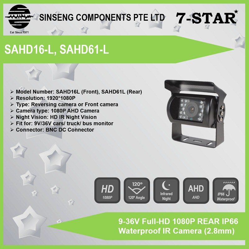 7-STAR* 9-36V Full-HD 1080P Waterproof IP68 Front/Side View/Rear View ...