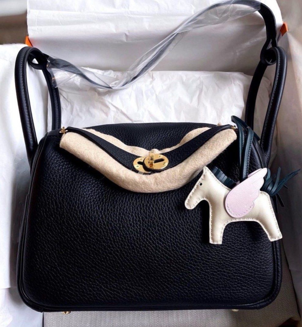 Hermes lindy 26 black and sliver, Luxury, Bags & Wallets on Carousell