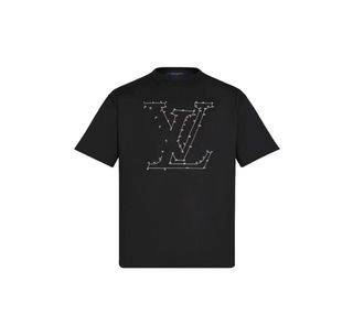 LOUIS VUITTON Virgil Abloh 100% silk black white logo print fit
