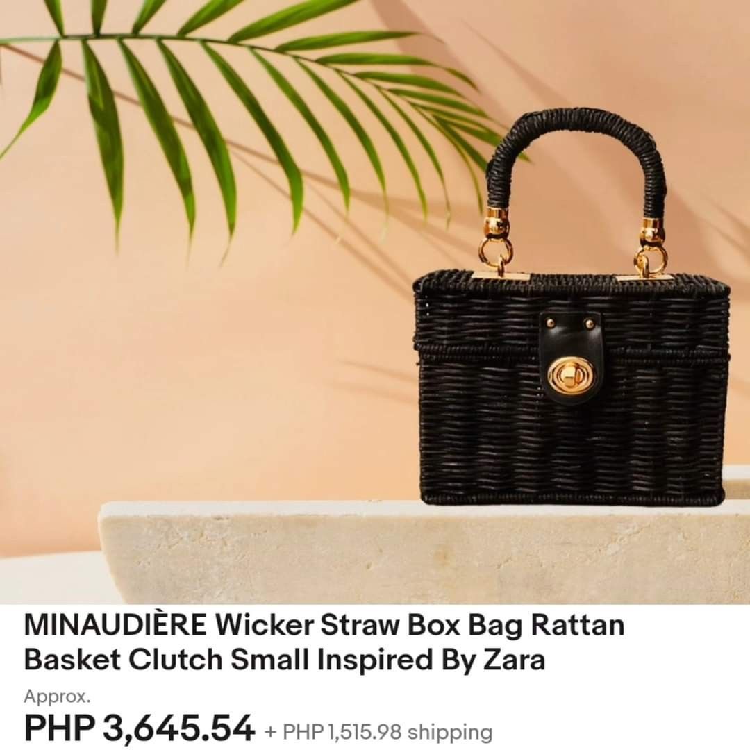 Authentic ZARA Minaudiere Bag With Braided Handle in Black Square box Wicker Bag Women s Fashion Bags Wallets Purses Pouches on Carousell
