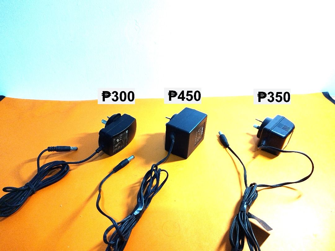 Adapter Power Supply (Category: Electrical, Adaptors & Sockets) located in Mandaluyong City. Submitted by guitarpartsmerchandise (Listing ID 1264268261, Image 1). Description: For Sale: Adapter Power Supply Price: ₱300.ºº Description: 1. Model: PSC05R. (Input: 100-240V) (Output: +5V). ₱300.ºº 2. Model: MOEN. (Input: AC 220-250V) (Output: 9V). ₱450.ºº 3. Model: YH-SAA. (Input: 240Vac.) (Output: 7.5Vdc). ₱350.ºº ®Actual Pictures of the items posted