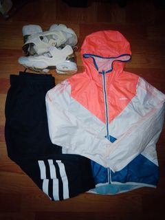 ADIDAS TRACK PANTS AND WIND BREAKER WITH REEBOK SHOES