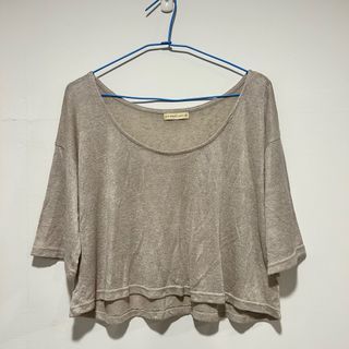 air space 短版柔軟銀色上衣