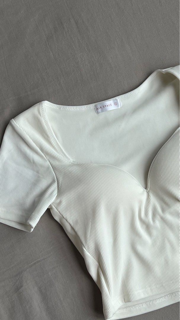 AIRSPACE Stark Minimalism Crop Push Up Bra Top in White/ Purple, Women's  Fashion, Tops, Blouses on Carousell