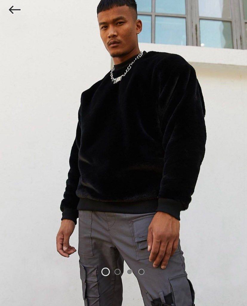 Faux fur sweater men on sale