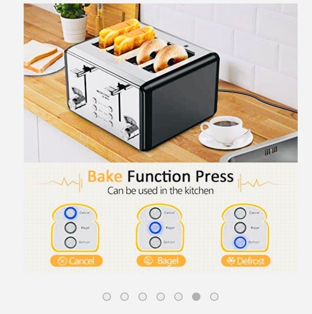 Aucma by Mic 4 slice stainless steel Toaster KST023GE, TV & Home ...