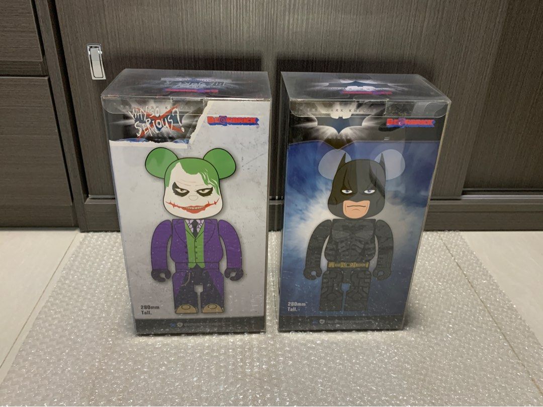 Bearbrick The Joker (laughing version) & The Batman (dark