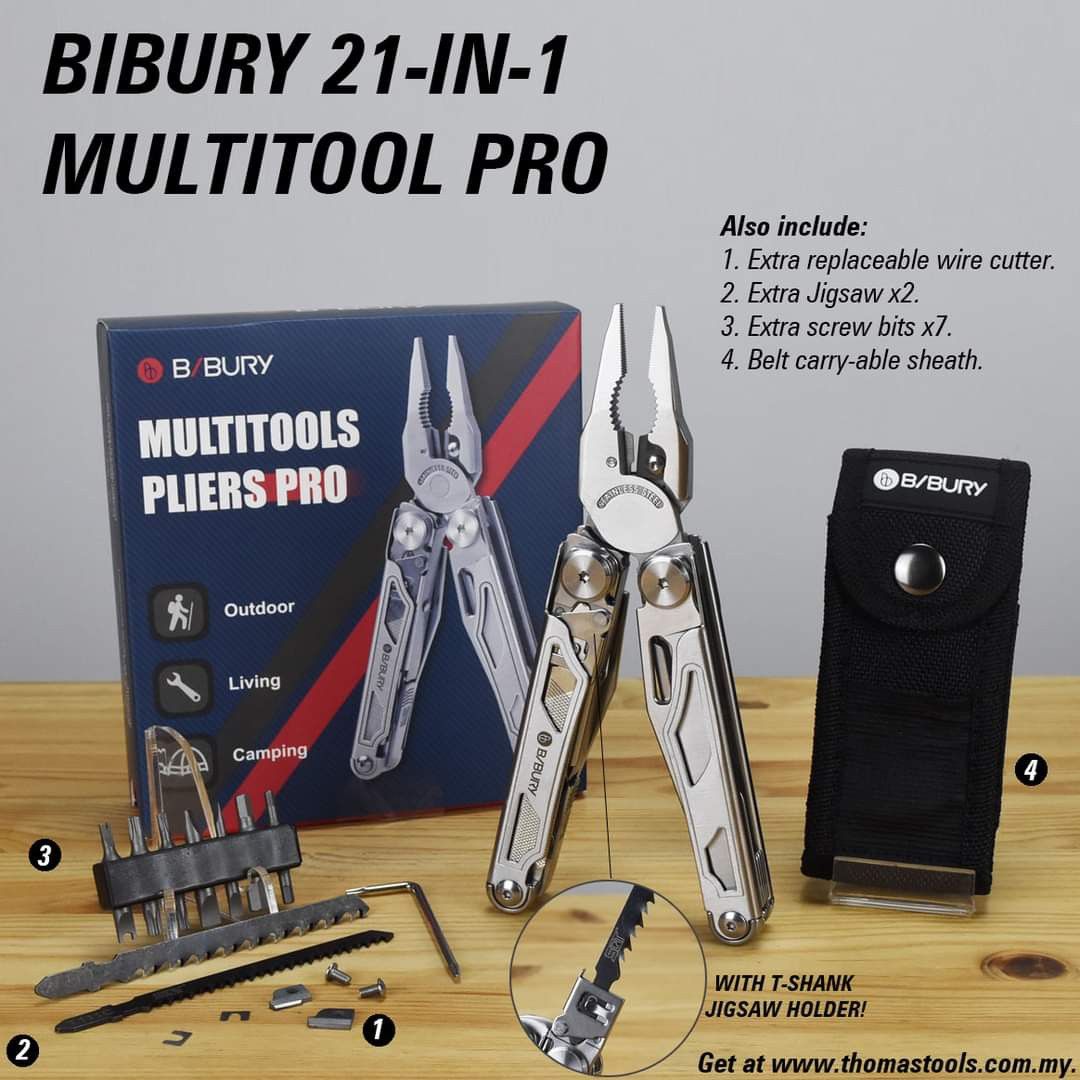 Bibury 21-in-1 Plier Multitool Pro (Leatherman Surge Alternative) 