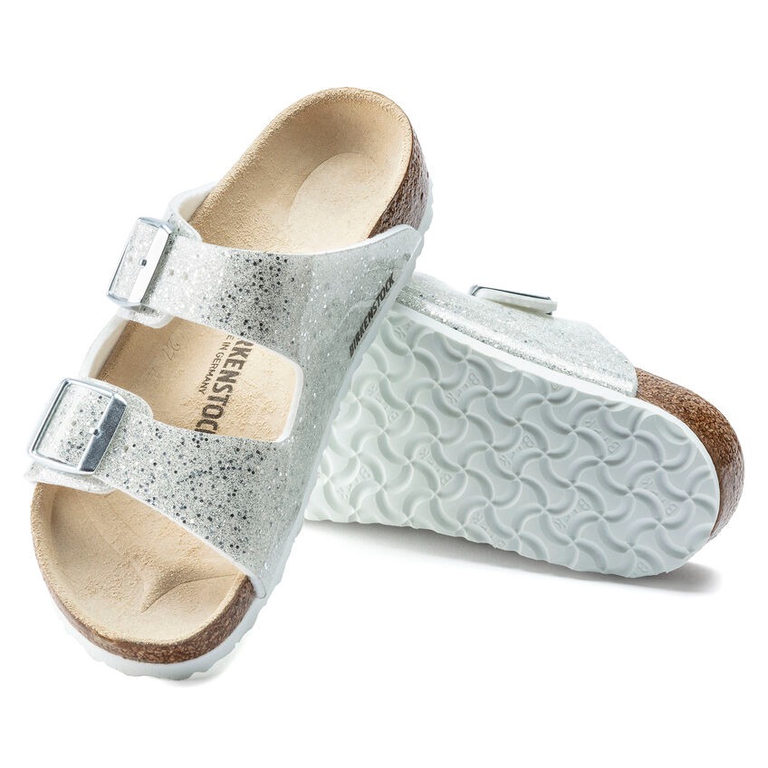 birkenstock arizona cosmic sparkle white