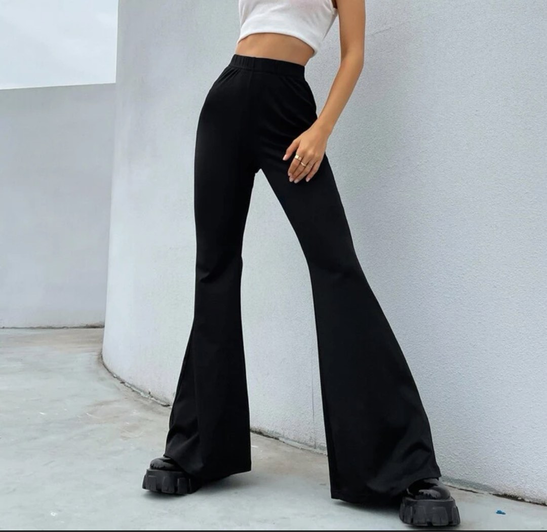All black flare pants sale